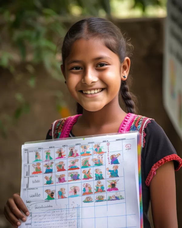 Smiling girl in rural setting